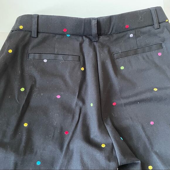 Polka Dot Bermuda Shorts Long Rainbow Black S EUC - Picture 4 of 6